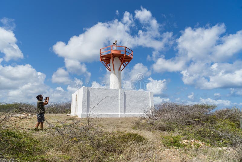 Vues du Curaçao de phare de Westpunt photographie stock libre de droits Vues du Curaçao de phare de Westpunt photographie stock libre de droits