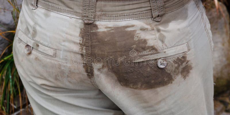 Dirty and wet pants of a hiker. Dirty and wet pants of a hiker.