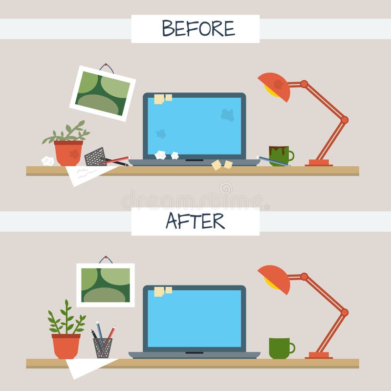 Vuile en schone het werklijst vector illustratie Vuile en schone het werklijst vector illustratie
