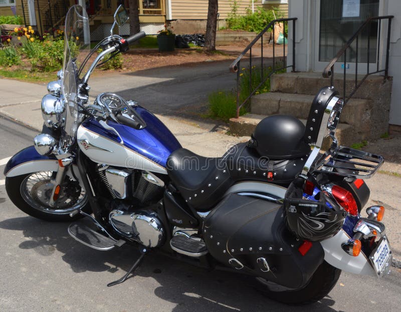 BROMONT QUEBEC CANADA 05 28 17: The Vulcan name has been used by Kawasaki for their custom or cruiser motorcycles since 1984, model designation VN, using mostly V-twin engines
