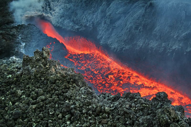 Etna vulcan lava magma in Sicily