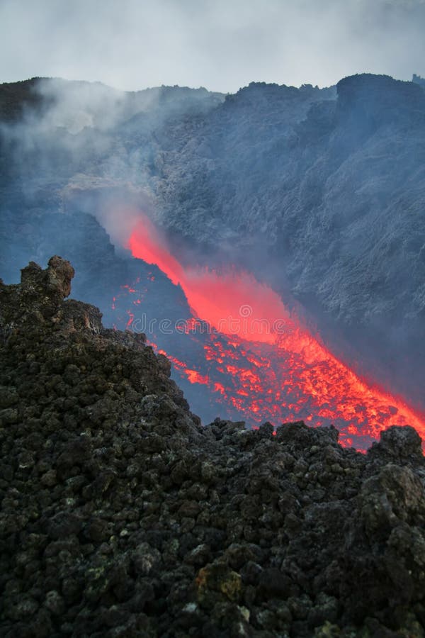 Etna vulcan lava magma in Sicily