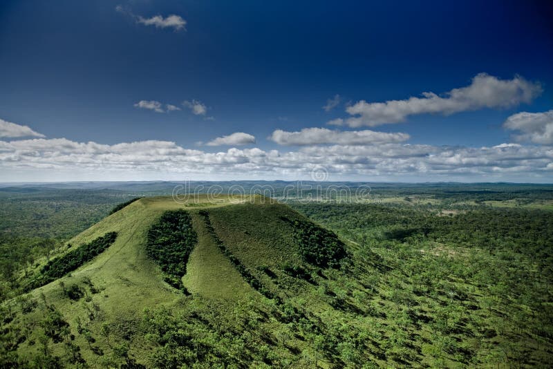 Aerial shot of extinct volcano. Aerial shot of extinct volcano