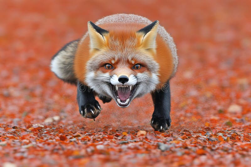 Vulpes vulpes un mignon renard rouge dans la forêt automnale. vue magnifique d'un bel animal dans la nature. portrait détaillé de photo stock