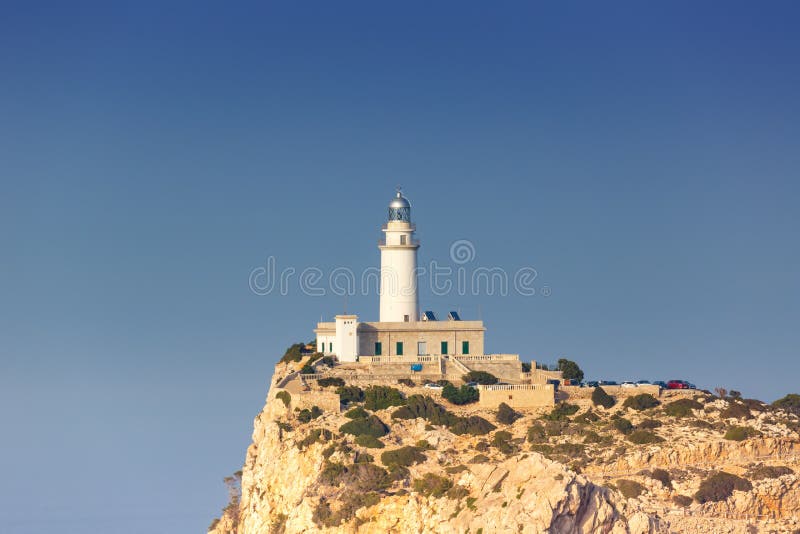 Vuurtoren GLB Formentor Majorca Mallorca copyspace Baleaarse Isl royalty-vrije stock fotografie Vuurtoren GLB Formentor Majorca Mallorca copyspace Baleaarse Isl royalty-vrije stock fotografie