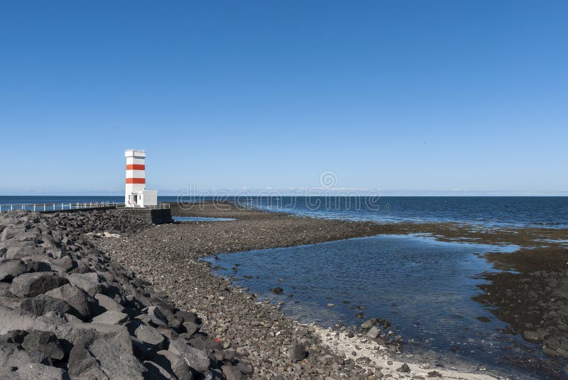 Vuurtoren in Reykjavik stock afbeelding Vuurtoren in Reykjavik stock afbeelding