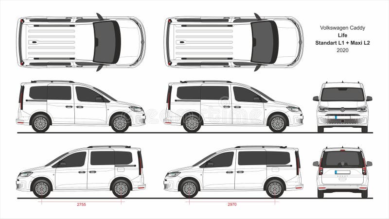 VW Caddy Cargo Maxi White Van 2020 Editorial Photography - Illustration of  template, maxi: 246837452