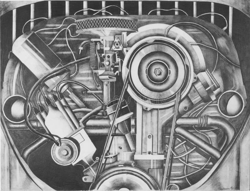 Pencil Sketch of a VW Engine created by me, Dan Gonzalez, the contributor. Pencil Sketch of a VW Engine created by me, Dan Gonzalez, the contributor.