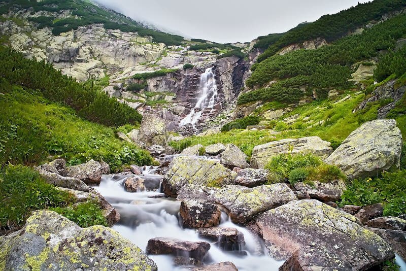 Vysoke Tatry, Slovakia - view of the waterfall Skok.