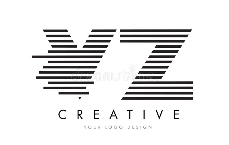 VZ V Z Zebra Letter Logo Design with Black and White Stripes royalty free illustration VZ V Z Zebra Letter Logo Design with Black and White Stripes royalty free illustration