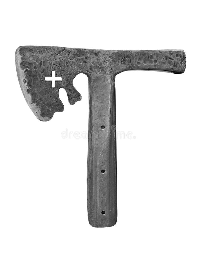 Vârful unui topor medieval de fier royalty free stock images
