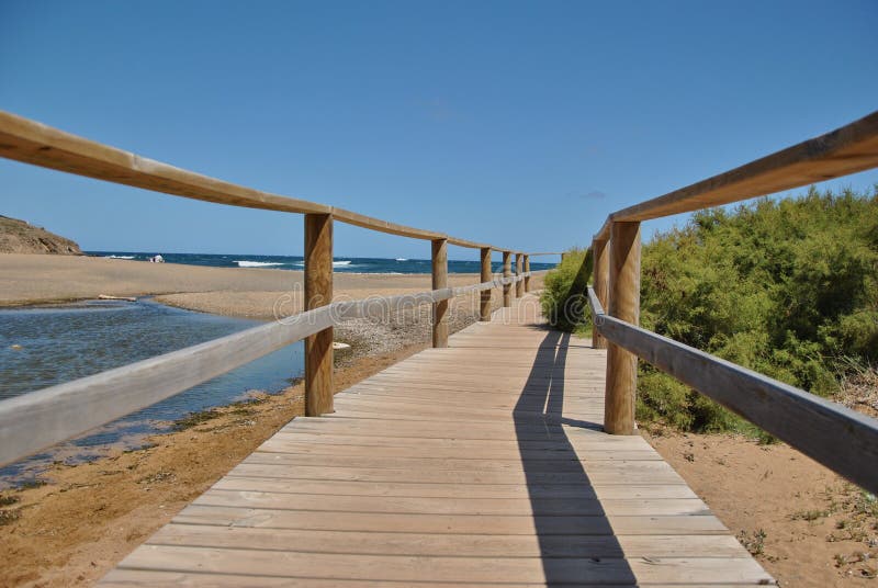 Road to absolute tranquility and the beach in the summer. Road to absolute tranquility and the beach in the summer