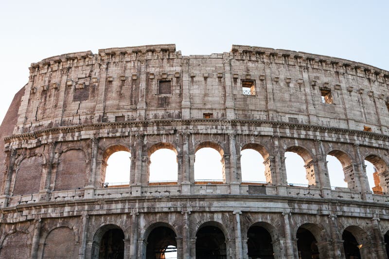 Vägg av den forntida roman amfiteatern Colosseum royaltyfria bilder Vägg av den forntida roman amfiteatern Colosseum royaltyfria bilder