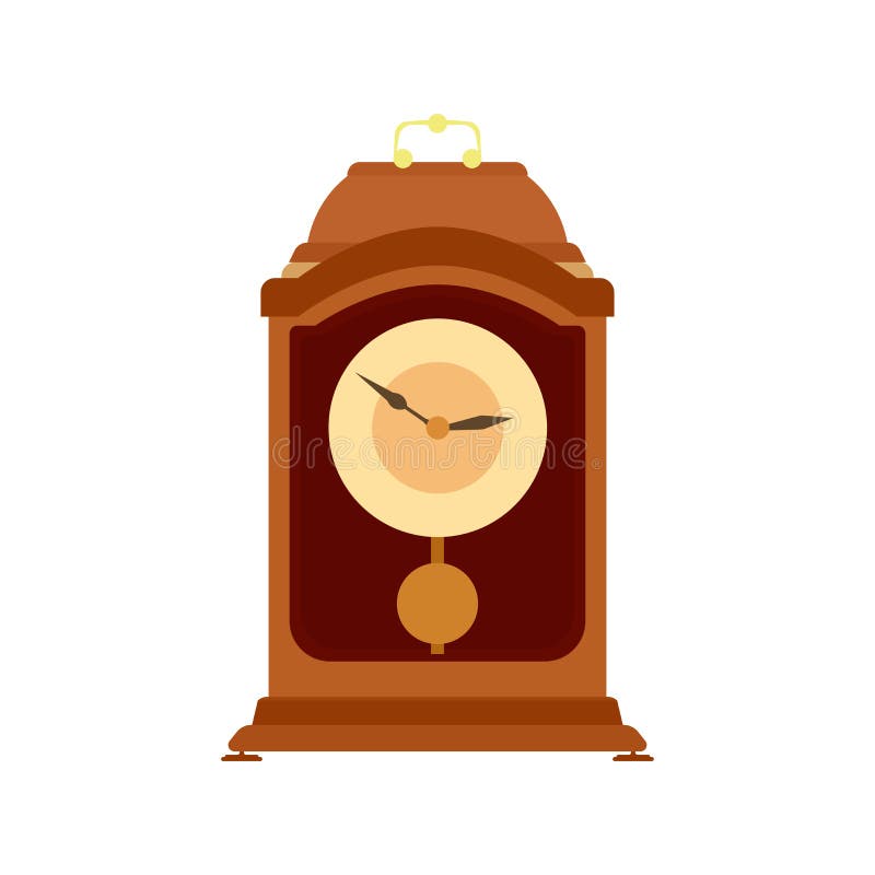 Vägg för tid för illustration för gammal farfar för vektor för klockaklockpendel antik