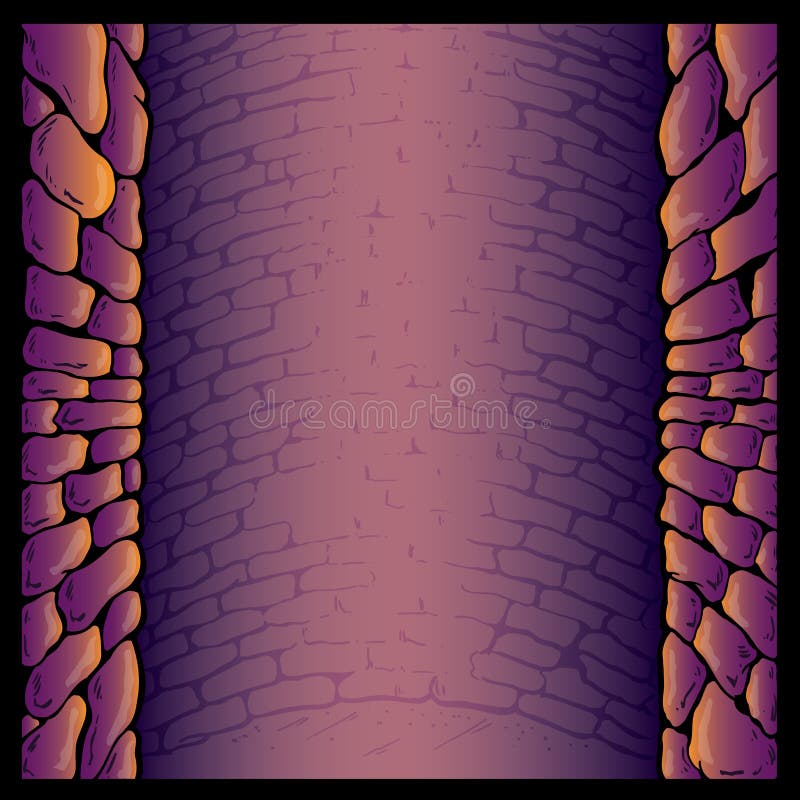 Vägg för vektor för sten för bakgrundsdungeonillustration stock illustrationer