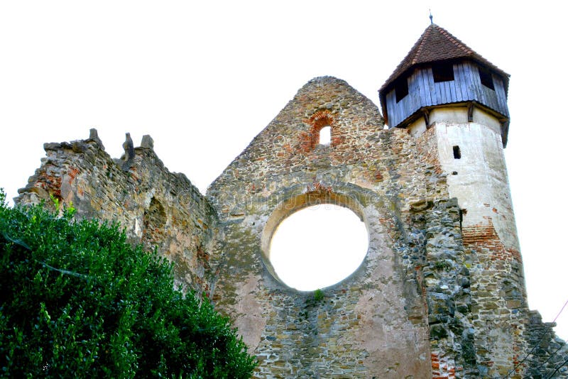väggar Fördärvar av medeltida cistercian abbotskloster i Transylvania arkivbilder väggar Fördärvar av medeltida cistercian abbotskloster i Transylvania arkivbilder