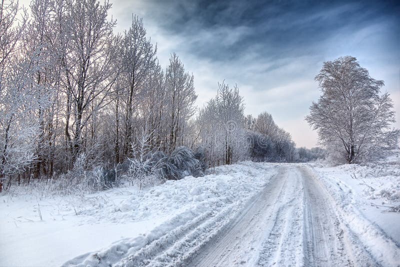vägvinter royaltyfria bilder vägvinter royaltyfria bilder
