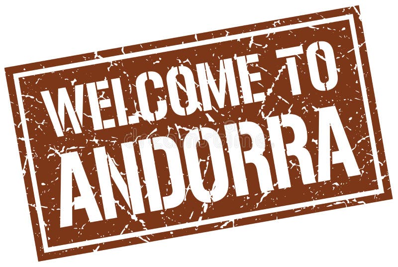Välkomnande till den Andorra stämpeln royaltyfri illustrationer
