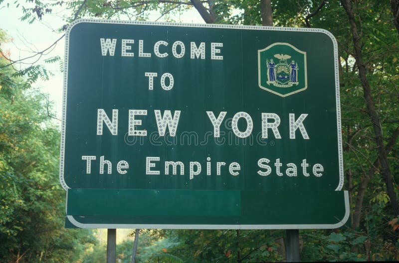 Välkomnande till det New York tecknet fotografering för bildbyråer Välkomnande till det New York tecknet fotografering för bildbyråer
