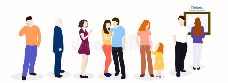 Väntande linje av folk royaltyfri illustrationer Väntande linje av folk royaltyfri illustrationer