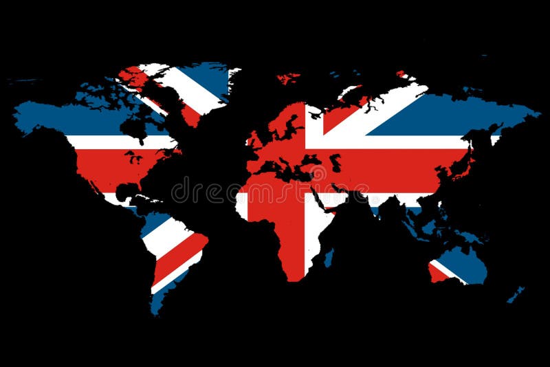 The world map in a United Kingdom Theme. The world map in a United Kingdom Theme