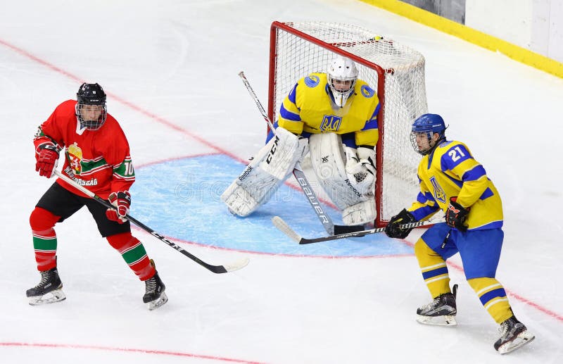 Världsmästerskap 2018 för ishockey U18 Div 1, Kyiv, Ukraina arkivfoto Världsmästerskap 2018 för ishockey U18 Div 1, Kyiv, Ukraina arkivfoto