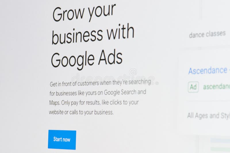 Väx affären med Google annonser arkivfoto Väx affären med Google annonser arkivfoto