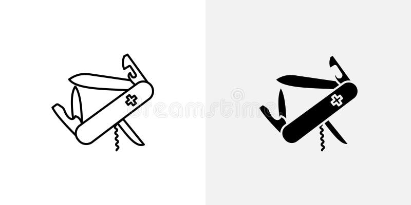 Växla uppsättning med knivvektorer eller ikoner stock illustrationer