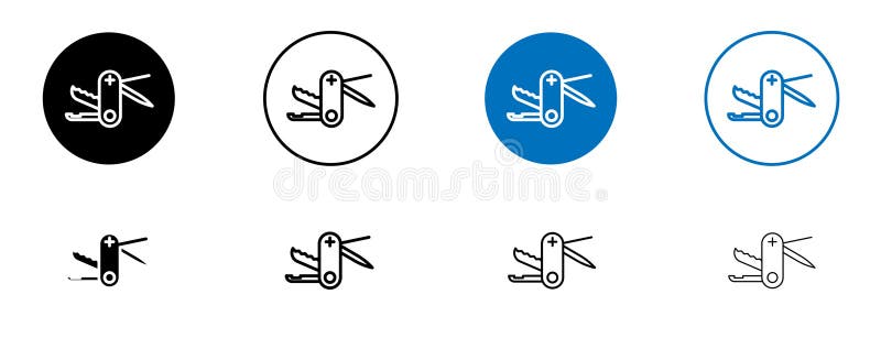 Växla uppsättning med knivvektorer eller ikoner stock illustrationer