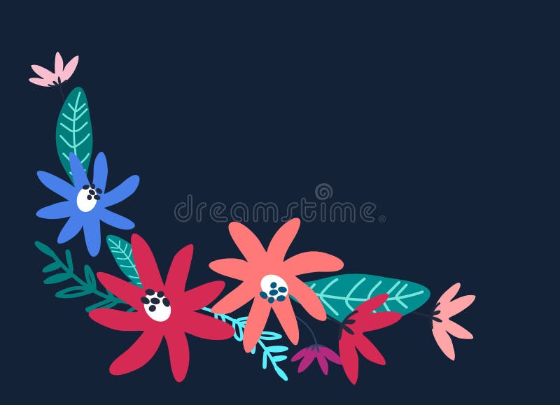 Vågrät blombakgrund med plats för texten vektor illustrationer