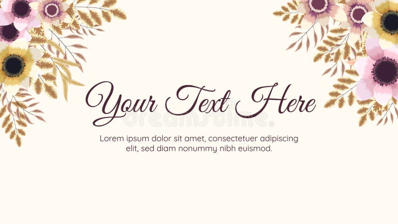 Vågrät blomsterbakgrund för vektor med floral banderoll med textplats. royaltyfri illustrationer