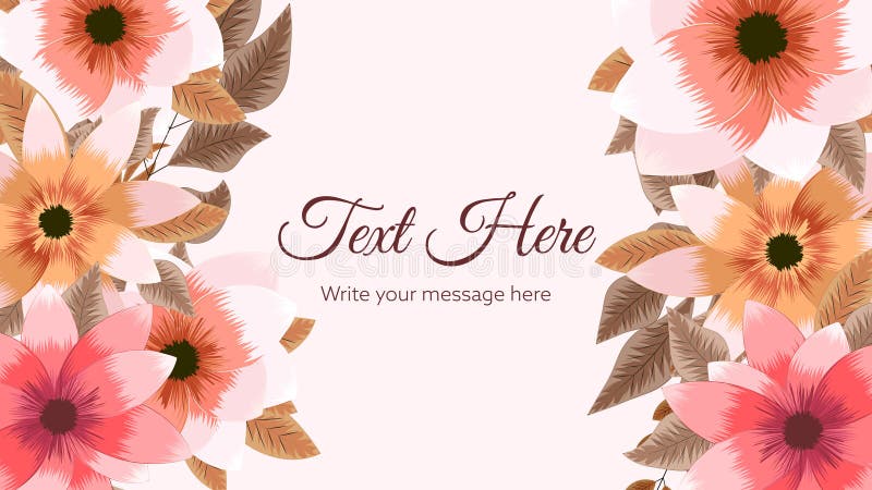 Vågrät blomsterbakgrund för vektor med floral banderoll med textplats. vektor illustrationer