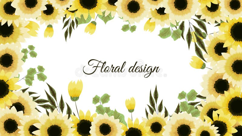 Vågrät blomsterbakgrund för vektor med floral banderoll med textplats. stock illustrationer
