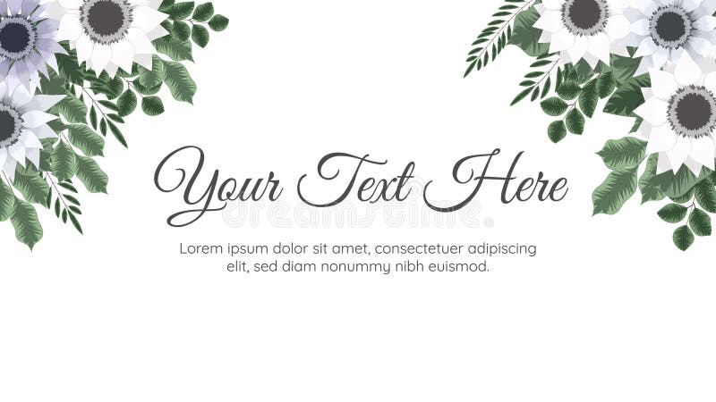 Vågrät blomsterbakgrund för vektor med floral banderoll med textplats. vektor illustrationer