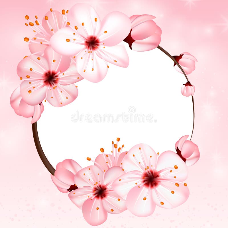Vårbakgrund med rosa färgblomningblommor Illustration för vektor 3d Härligt vernal blom- baner, affisch, reklamblad vektor illustrationer Vårbakgrund med rosa färgblomningblommor Illustration för vektor 3d Härligt vernal blom- baner, affisch, reklamblad vektor illustrationer