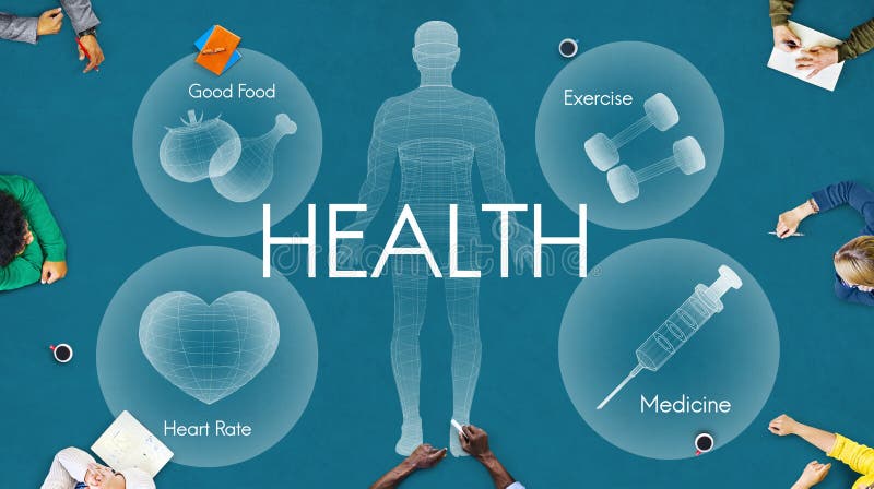 Vård- begrepp för sjukvård för WellbeingWellnessvitalitet arkivbild