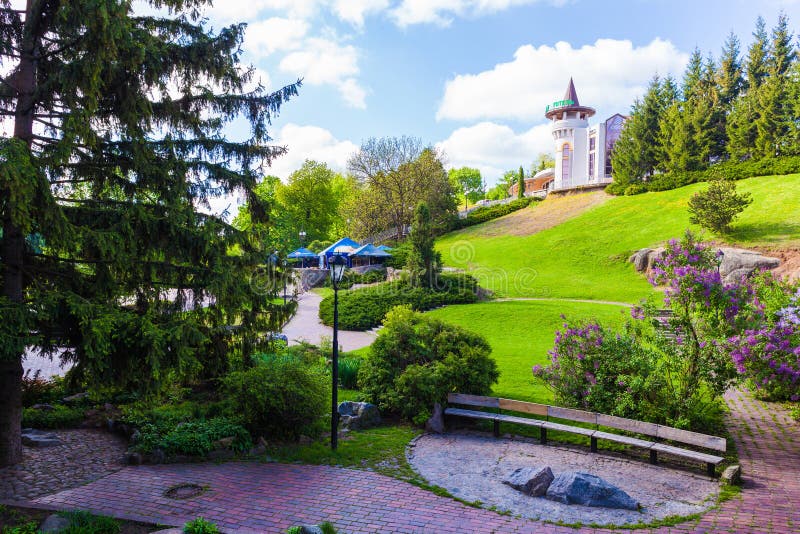 Vårlandskap Sophia Park royaltyfri bild