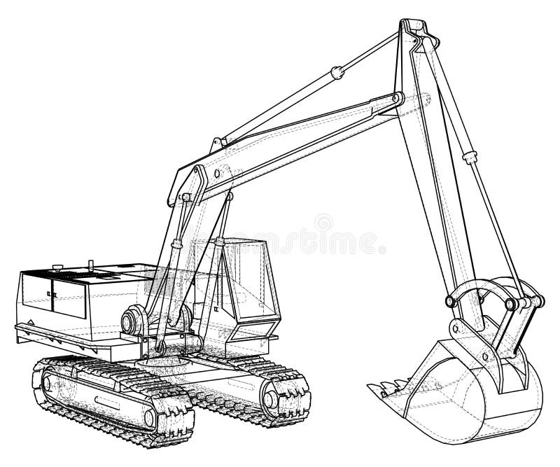 Véhicule de machine de construction Excavatrice Format EPS10 Vecteur créé de 3d illustration stock Véhicule de machine de construction Excavatrice Format EPS10 Vecteur créé de 3d illustration stock