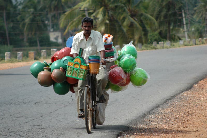 Homme à vélo photographie stock