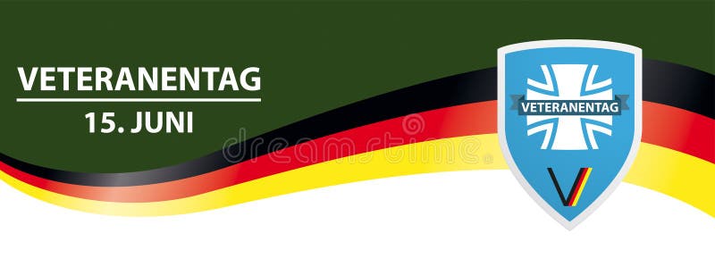 Vétérinaires 15 juni german flag shield header illustration de vecteur