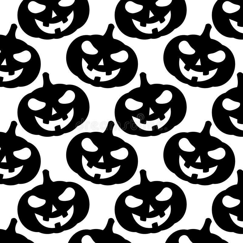 Víspera de Todos los Santos feliz Modelo inconsútil de las calabazas negras de la historieta Estilo plano Modelo para su diseño I ilustración del vector Víspera de Todos los Santos feliz Modelo inconsútil de las calabazas negras de la historieta Estilo plano Modelo para su diseño I ilustración del vector