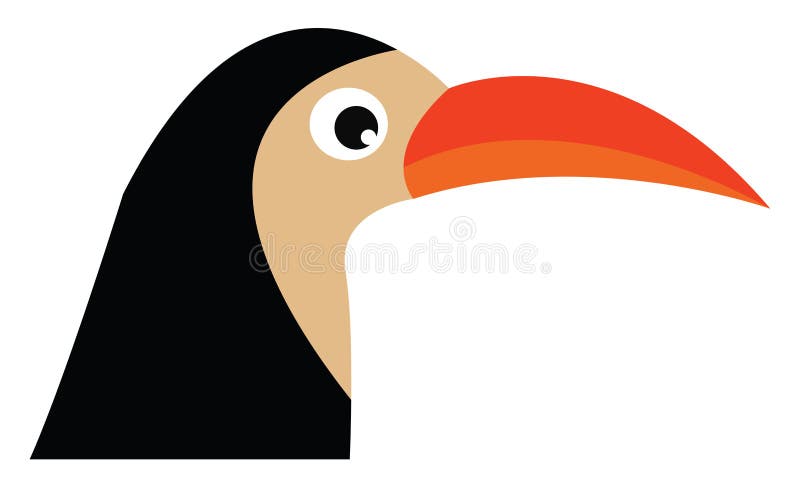 Vögel mit orangefarbenem Balkenvektor oder Farbillustrierung
