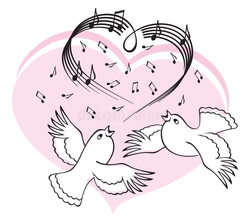 Vögel singen ein Lied der Liebe.
