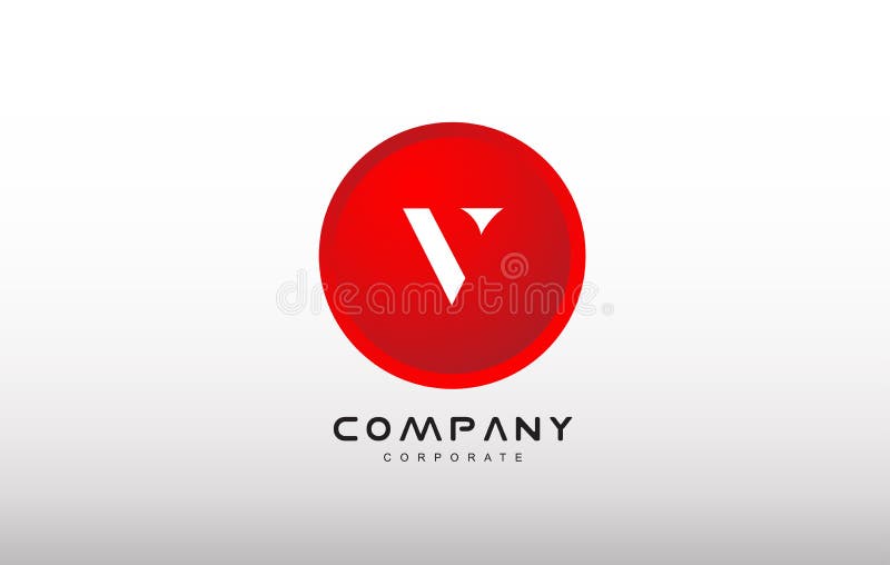 V信件字母表红色圈子小点商标传染媒介设计 向量例证