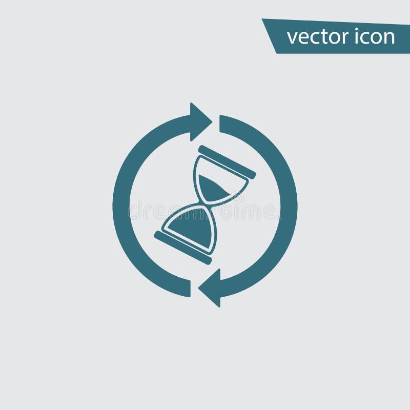 等待时间图标。沙漏矢量。现代简约扁平沙漏标志。时尚的停止符号，用于w 向量例证