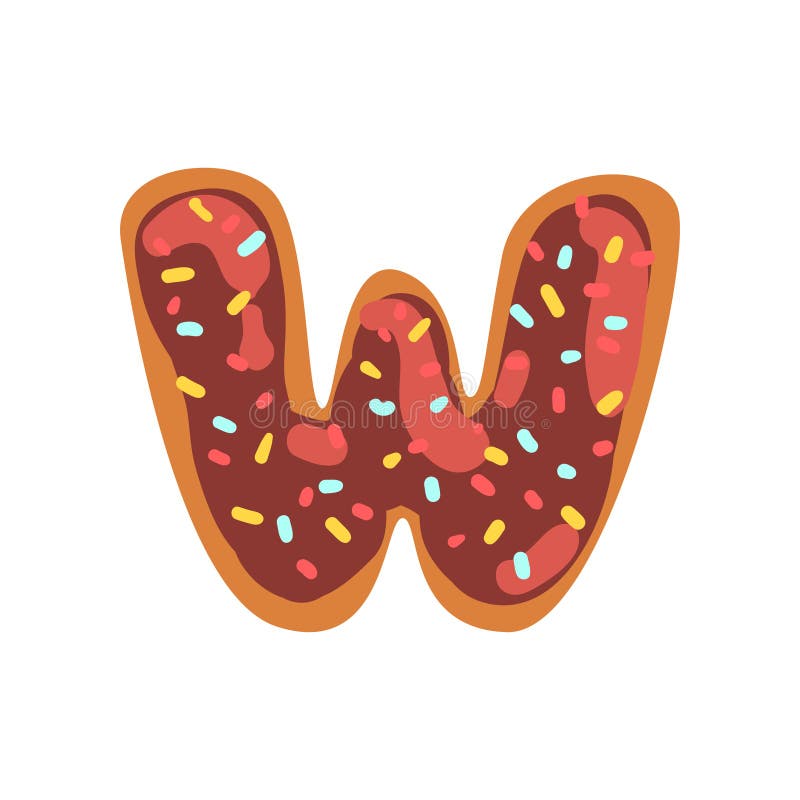 W-Buchstabe in Form des Bonbons glasierte Plätzchen, essbaren Guss der Bäckerei von Illustration Vektor des englischen Alphabetes vektor abbildung W-Buchstabe in Form des Bonbons glasierte Plätzchen, essbaren Guss der Bäckerei von Illustration Vektor des englischen Alphabetes vektor abbildung