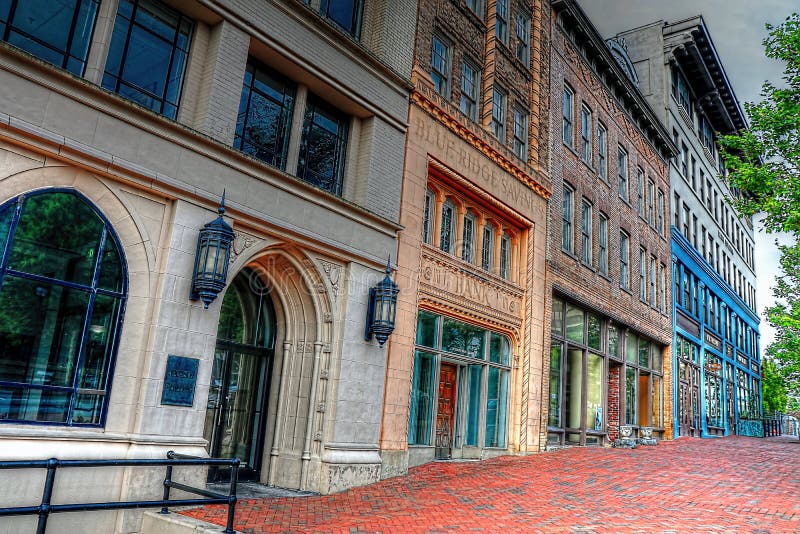 W centrum Asheville miasta Pólnocna Karolina Uliczna scena II fotografia royalty free W centrum Asheville miasta Pólnocna Karolina Uliczna scena II fotografia royalty free