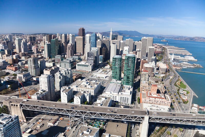 San Francisco Downtown aerial view, California. San Francisco Downtown aerial view, California