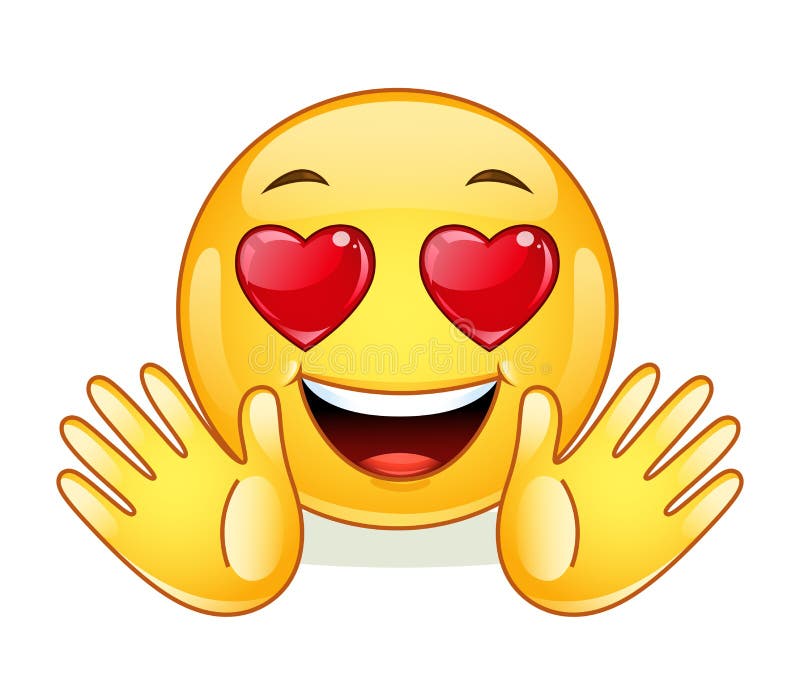 W miłości emoticon z otwartymi rękami royalty ilustracja W miłości emoticon z otwartymi rękami royalty ilustracja