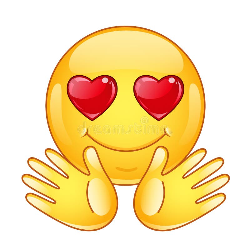 W miłości emoticon z otwartymi rękami ilustracja wektor W miłości emoticon z otwartymi rękami ilustracja wektor